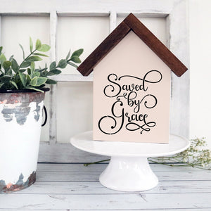DIY reusable farmhouse Christian religion wood sign stencils, scripture tiered tray signs, faith arts and crafts, bible verse mini wood signs, home decor, upclycling, saved by grace, let your light shine, forever and ever amen, keep the faith, amazing grace, made to worship