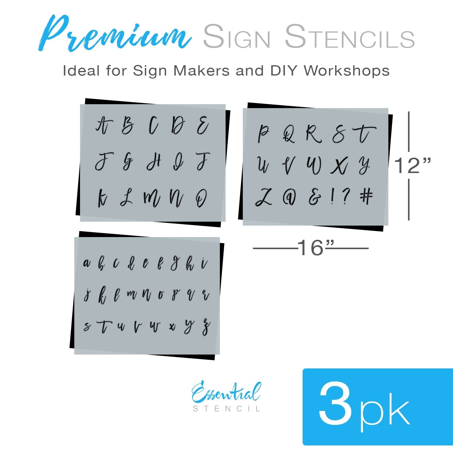 Cursive Letter Stencils J