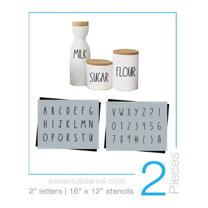 Diy reusable farmhouse 2 inch A-Z skinny handwritten alphabet letter set stencils