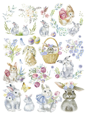 Spring Bunny Transfers-Rub-on Transfer-Essential Stencil