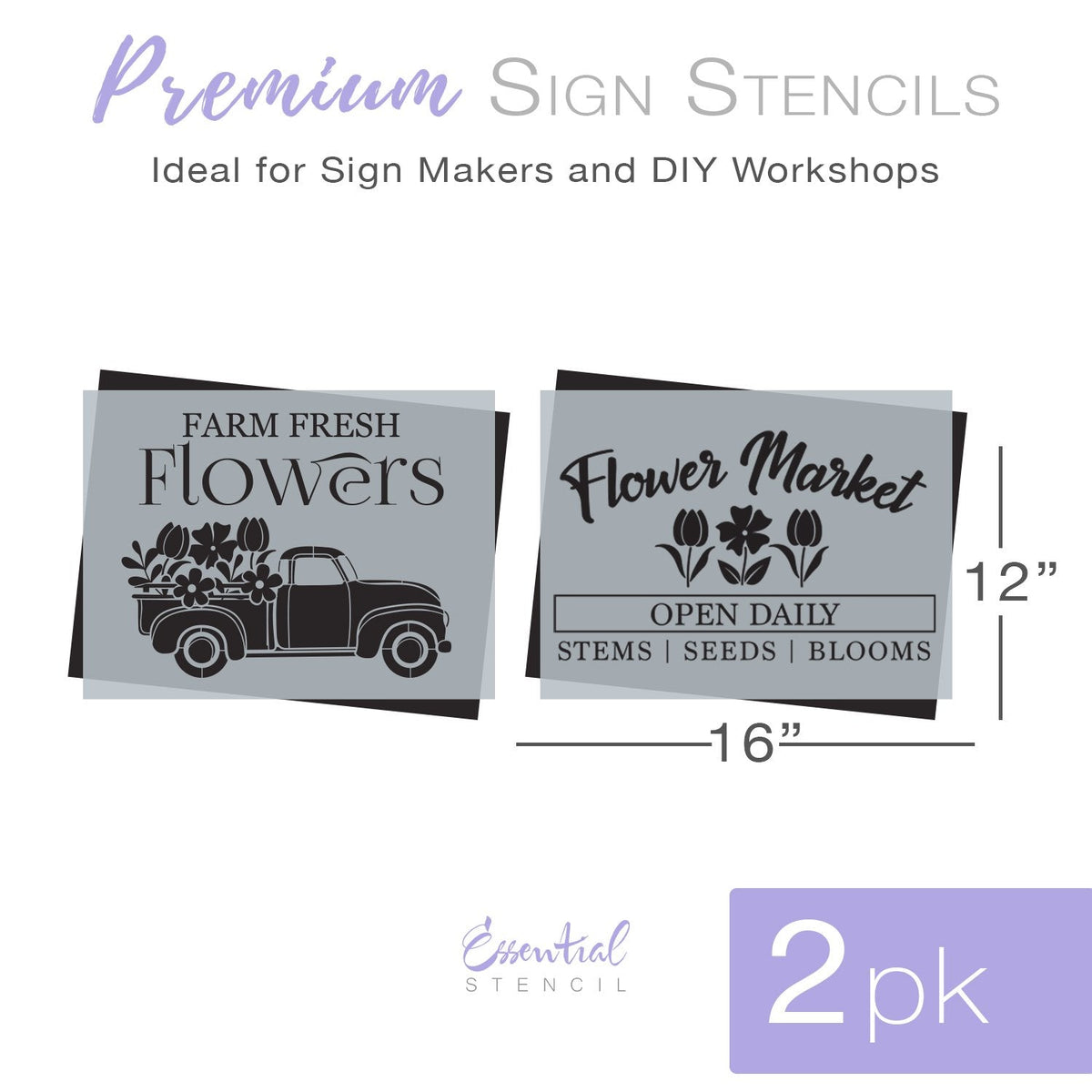 Spring Vintage Truck Stencil Set (2 Pack)-Spring-Essential Stencil