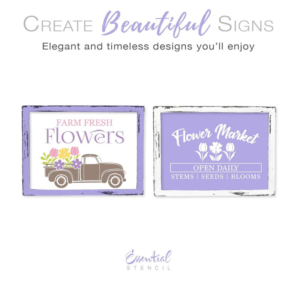 Spring Vintage Truck Stencil Set (2 Pack)-Spring-Essential Stencil