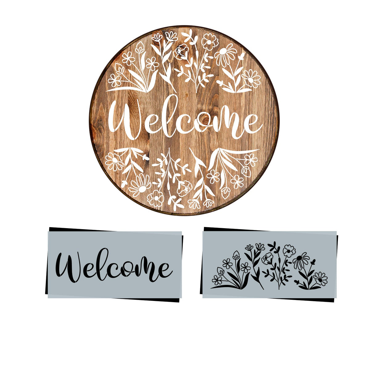 Spring Welcome Sign Stencil (2 Pack)-Spring-Essential Stencil