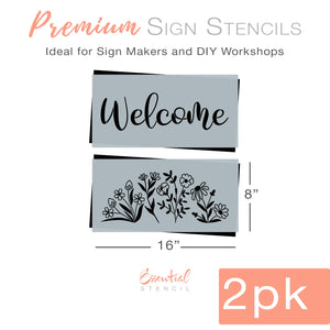 Spring Welcome Sign Stencil (2 Pack)-Spring-Essential Stencil