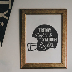 Diy farmhouse football home decor, Reusable sports theme sign stencils, Friday Nights and stadium lights, I'll always be your biggest fan Football stencil template 