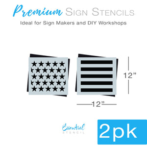 12" x 12" stars and stripes patterns reusable stencils