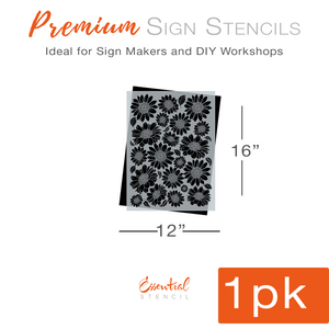 DIY reusable sunflower print pattern stencil for painting wood signs, sunflower pattern template, paint sunflowers, floating sunflowers stencil, simple sunflower stencils, sunflower faces stencil