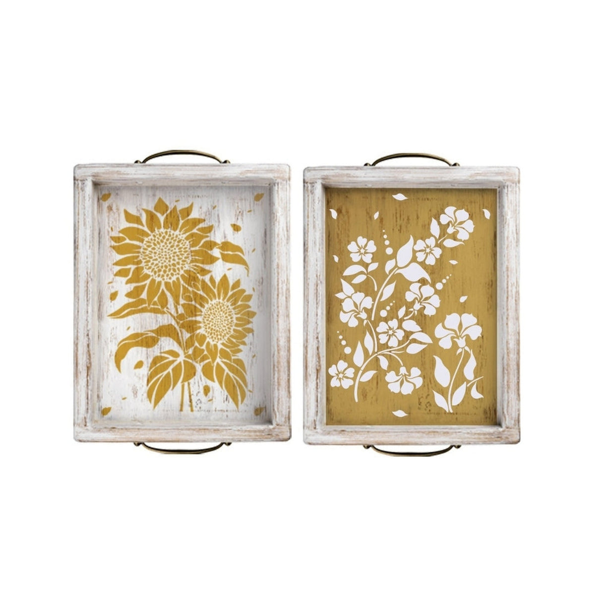 sunflower stencil pattern set of 2