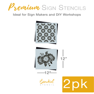 Sunflowers Bouquet Stencil Set (2 Pack)-Sunflowers-Essential Stencil