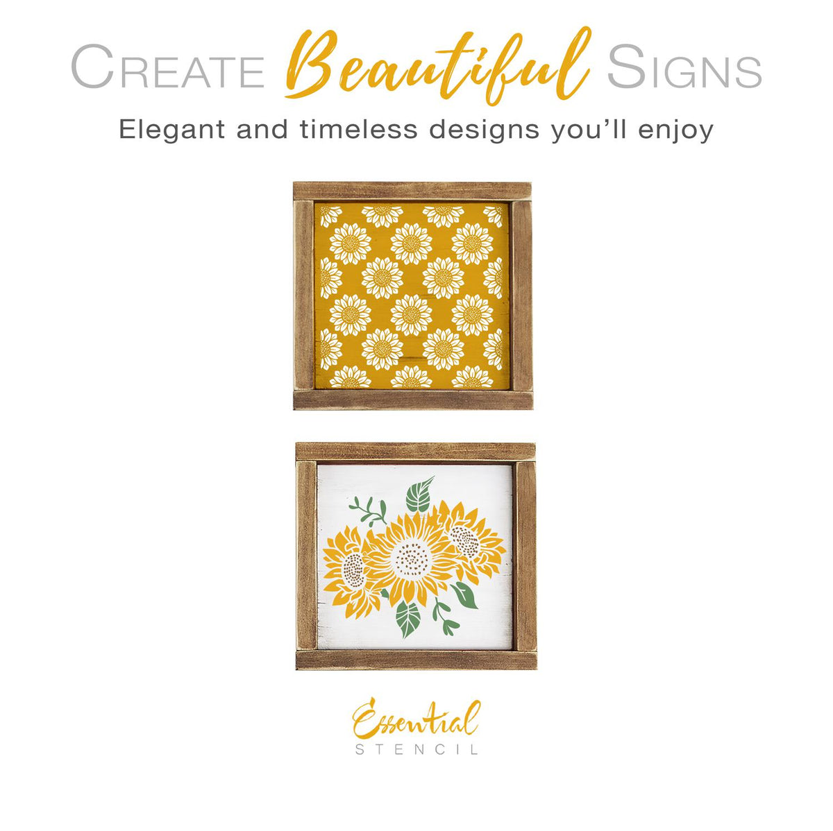 Sunflowers Bouquet Stencil Set (2 Pack)-Sunflowers-Essential Stencil