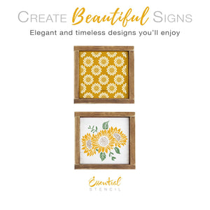 Sunflowers Bouquet Stencil Set (2 Pack)-Sunflowers-Essential Stencil