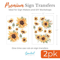 Sunflowers Rub-on Transfer (R)-Rub-on Transfer-Essential Stencil