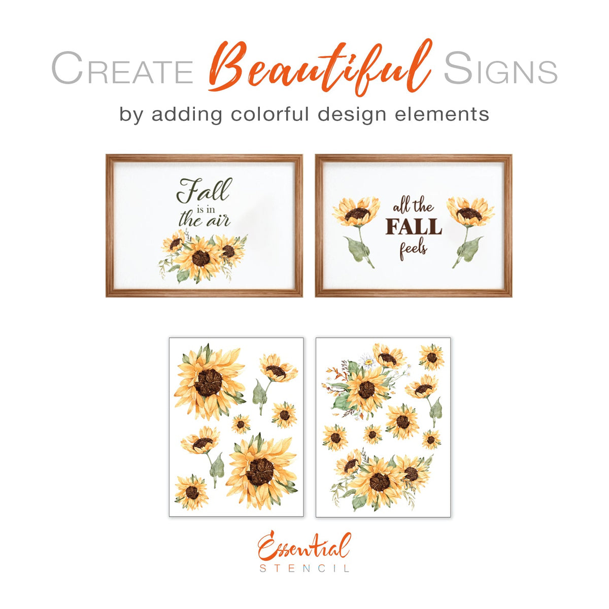 Sunflowers Rub-on Transfer-Rub-on Transfer-Essential Stencil