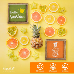 Reusable summertime sign stencils for painting on wood, DIY summertime home decor, sweet summertime watermelon, hello sunshine, aloha summer pineapple stencil