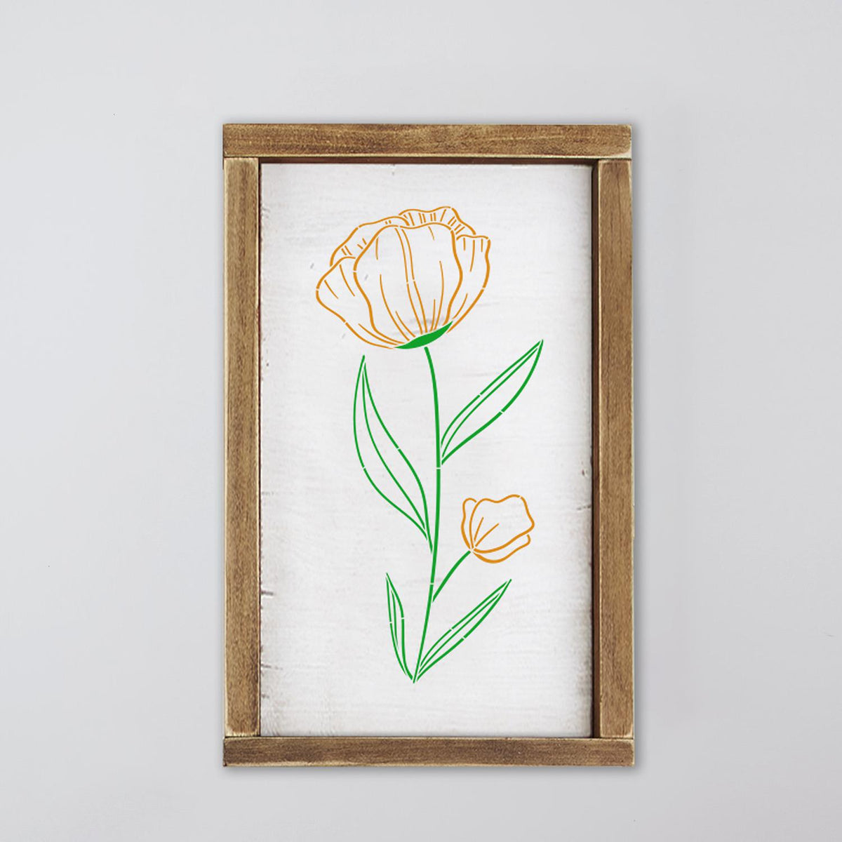 DIY reusable wildflower stencils, thin pencil art flower stencils, diy minimalistic spring home decor, lavender flower stencil, poppy flower stencil, flax flower stencil, diy wildflower wood signs