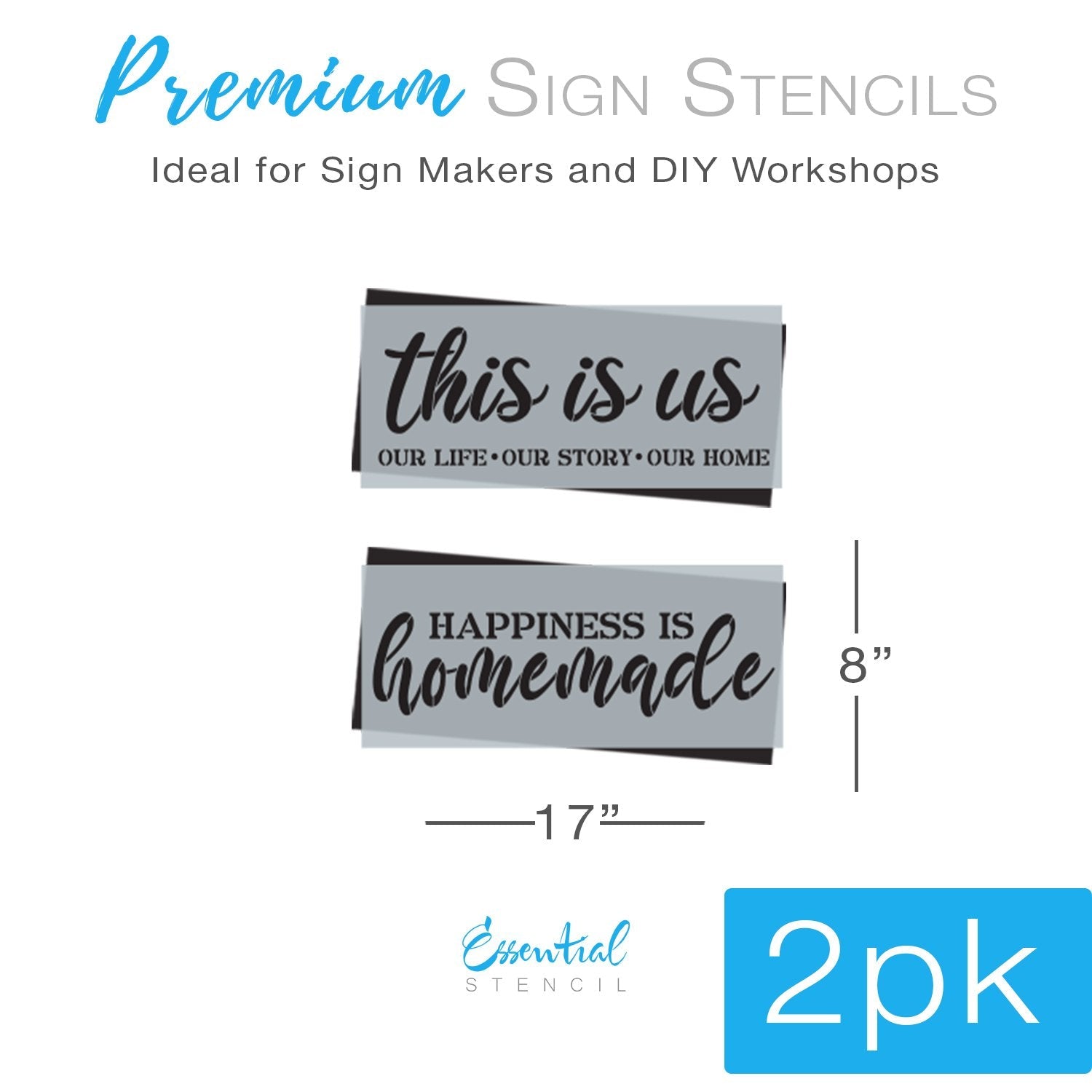 Reusable This Is US Stencil Set (2 Pack)