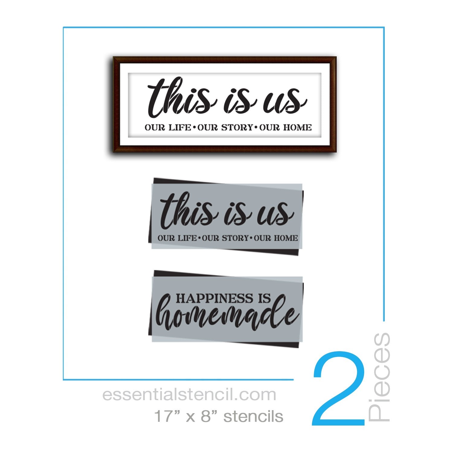 DIY reusable This is us sign stencil, This is us our life our story our home sign stencil, happiness is homemade sign stencil, home decor sign stencils, home sign stencils, diy home decor, diy housewarming gift home sign stencil