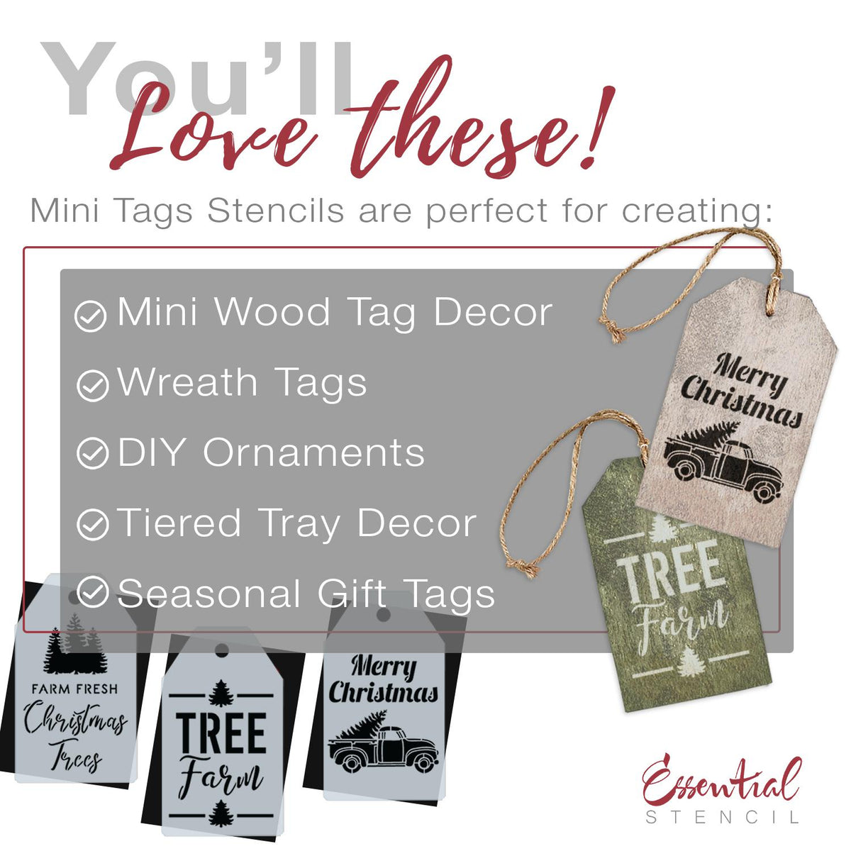 mini stencils for tree farms