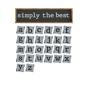 Typewriter Font Alphabet Stencil Set | 3" Letters (26PCS)-Alphabet-Essential Stencil