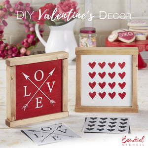 Love arrow Stencil, heart pattern stencil | Reusable Valentine's Sign Stencils for painting wood signs | DIY Farmhouse Valentines Day Decor