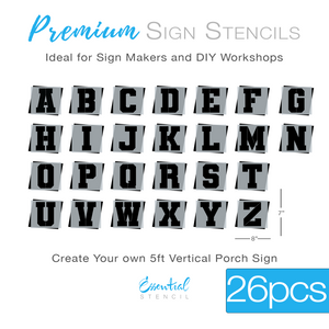 DIY reusable varsity font letters for stenciling, letters for painting, diy porch sign letters, large varsity font a-z letters stencils