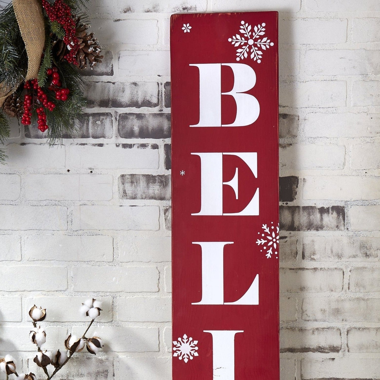 Reusable Vertical Believe Sign Stencil, Rustic holiday farmhouse vertical front porch leaner sign