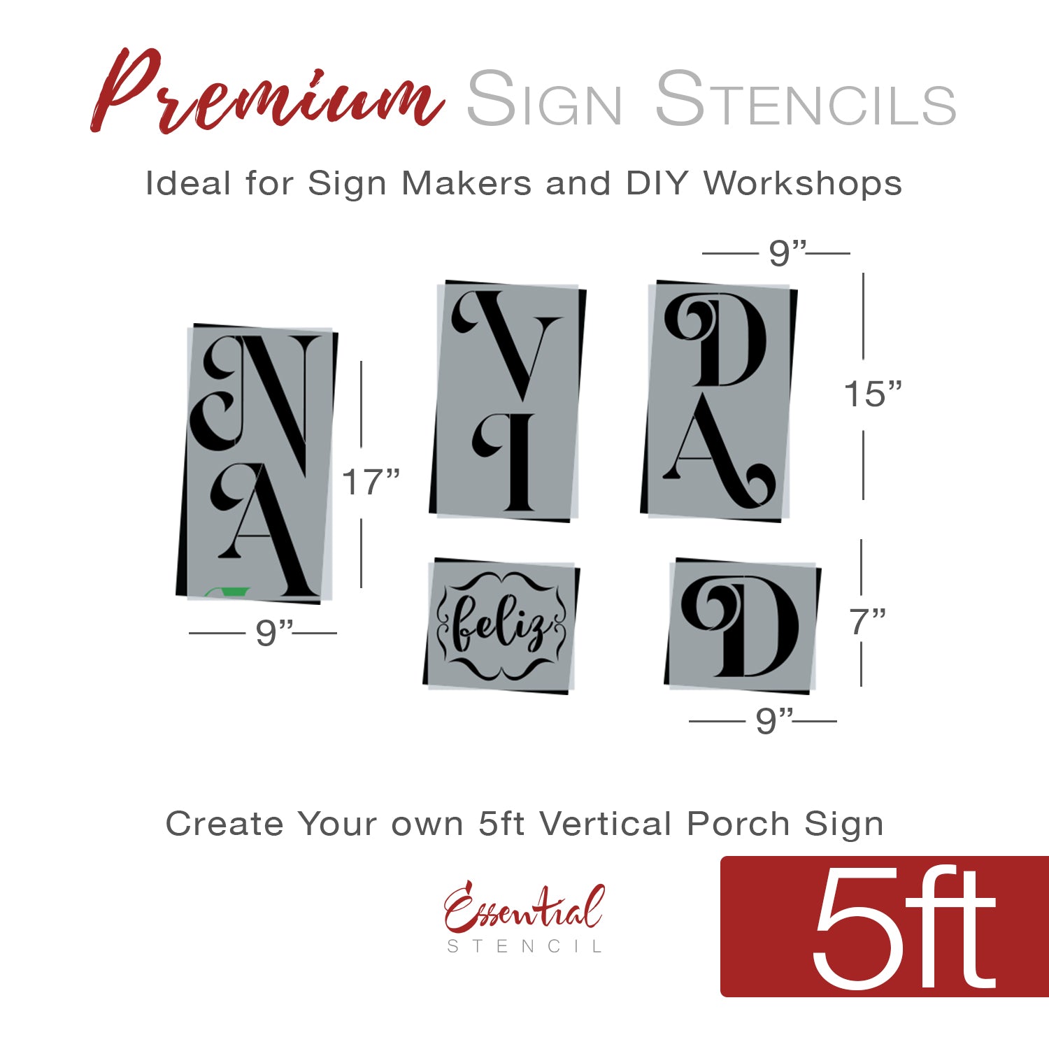 Vertical Stencils for Painting on Wood Signs, Welcome Home Sign Stencil,  Floral Stencil, Reusable Stencil, Furniture Painting Stencils 