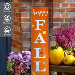Reusable Vertical Happy Fall Y'all Porch Sign Stencil for painting on wood, DIY Fall Vertical Front Porch Leaner Signs