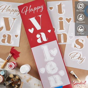 Reusable Vertical Happy Valentine's Day Front Porch Leaner Sign Stencil | DIY Valentines day decor