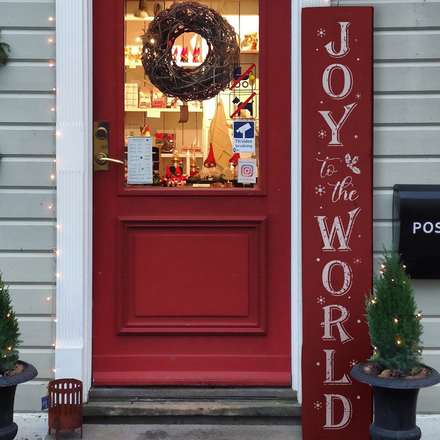 DIY reusable farmhouse Christmas template, reusable farmhouse Christmas sign stencil, Christmas stencils, diy Christmas home decor, Vertical Joy the the world 5ft porch sign stencil, Joy to the World porch leaner template