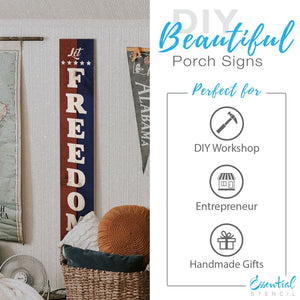 Vertical Let Freedom Ring | Patriotic Stencil-Patriotic-Essential Stencil