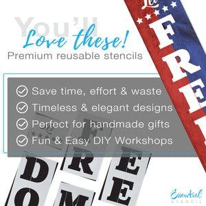 Vertical Let Freedom Ring | Patriotic Stencil-Patriotic-Essential Stencil