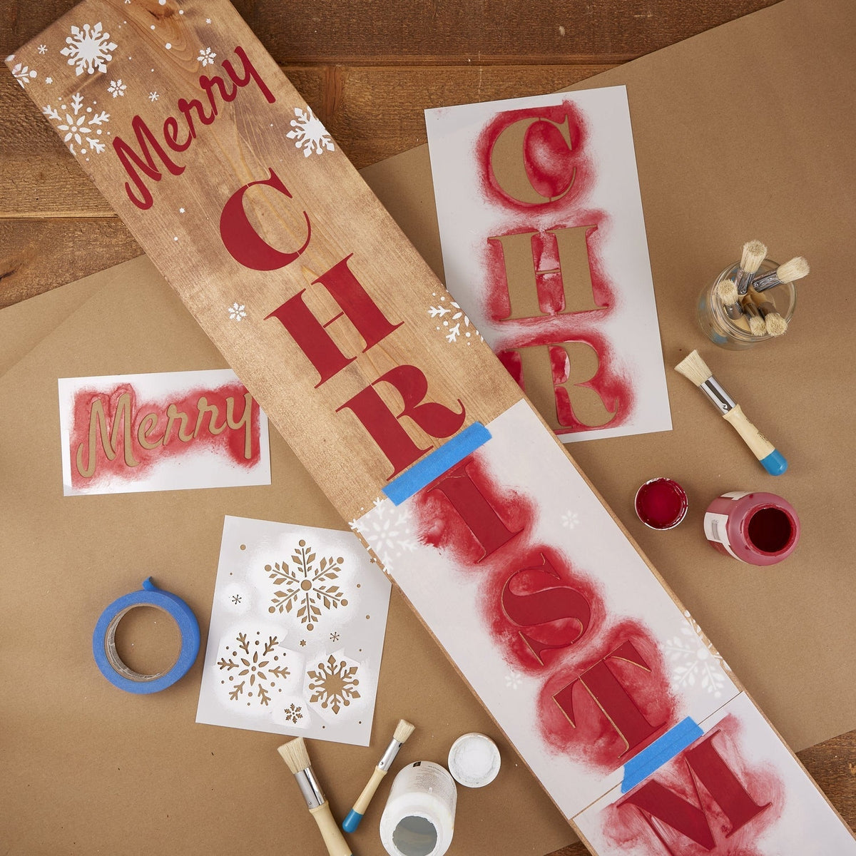 Reusable Vertical Believe Sign Stencil, Rustic holiday farmhouse vertical front porch leaner sign