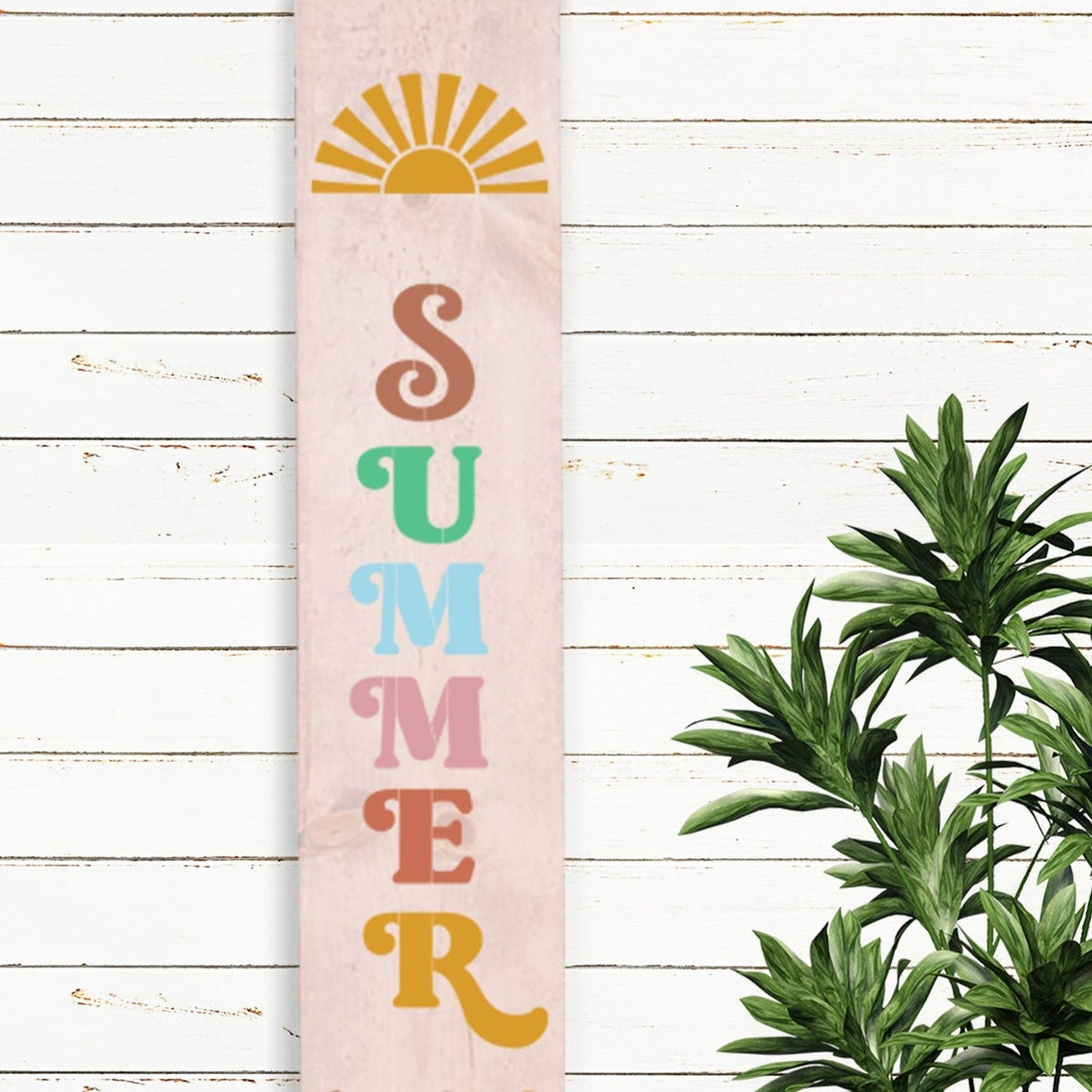DIY reusable summer porch sign stencils,  boho summer lovin'  vertical porch sign, summer  lovin' porch leaner