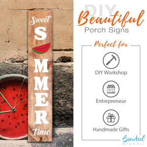 Reusable Summer sign stencil for painting on wood, DIY Sweet Summertime porch sign, sweet summertime watermelon stencil