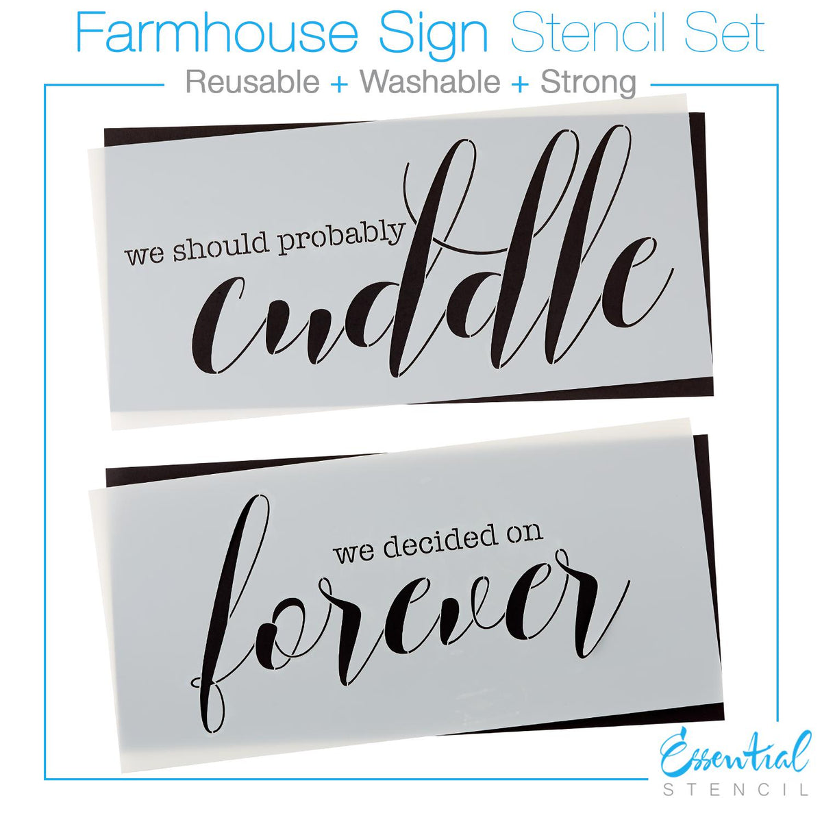 We Should Cuddle + We Decided on Forever | Reusable Wood Sign Stencils