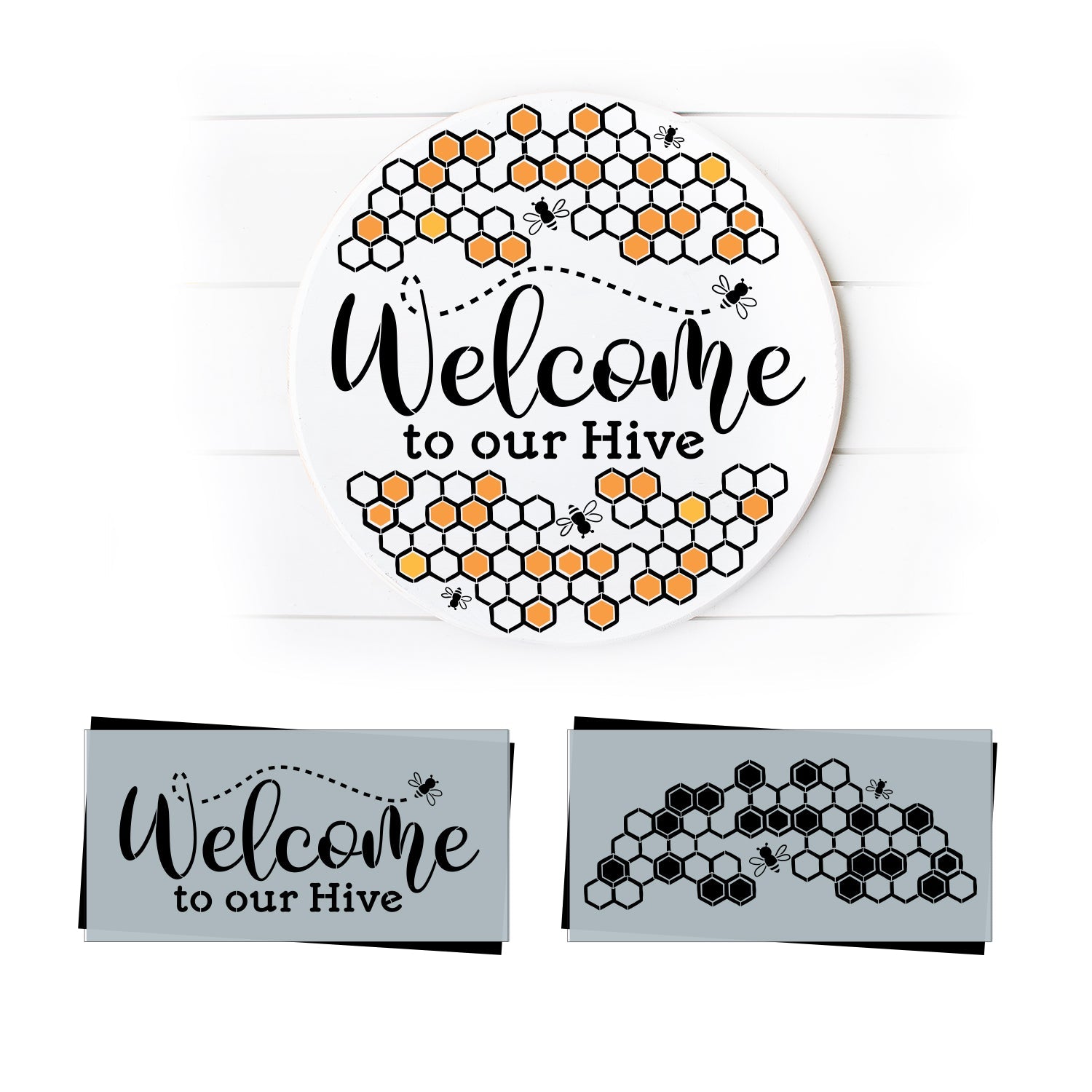Welcome to Our Hive Sign Stencil (2 Pack)-Spring-Essential Stencil