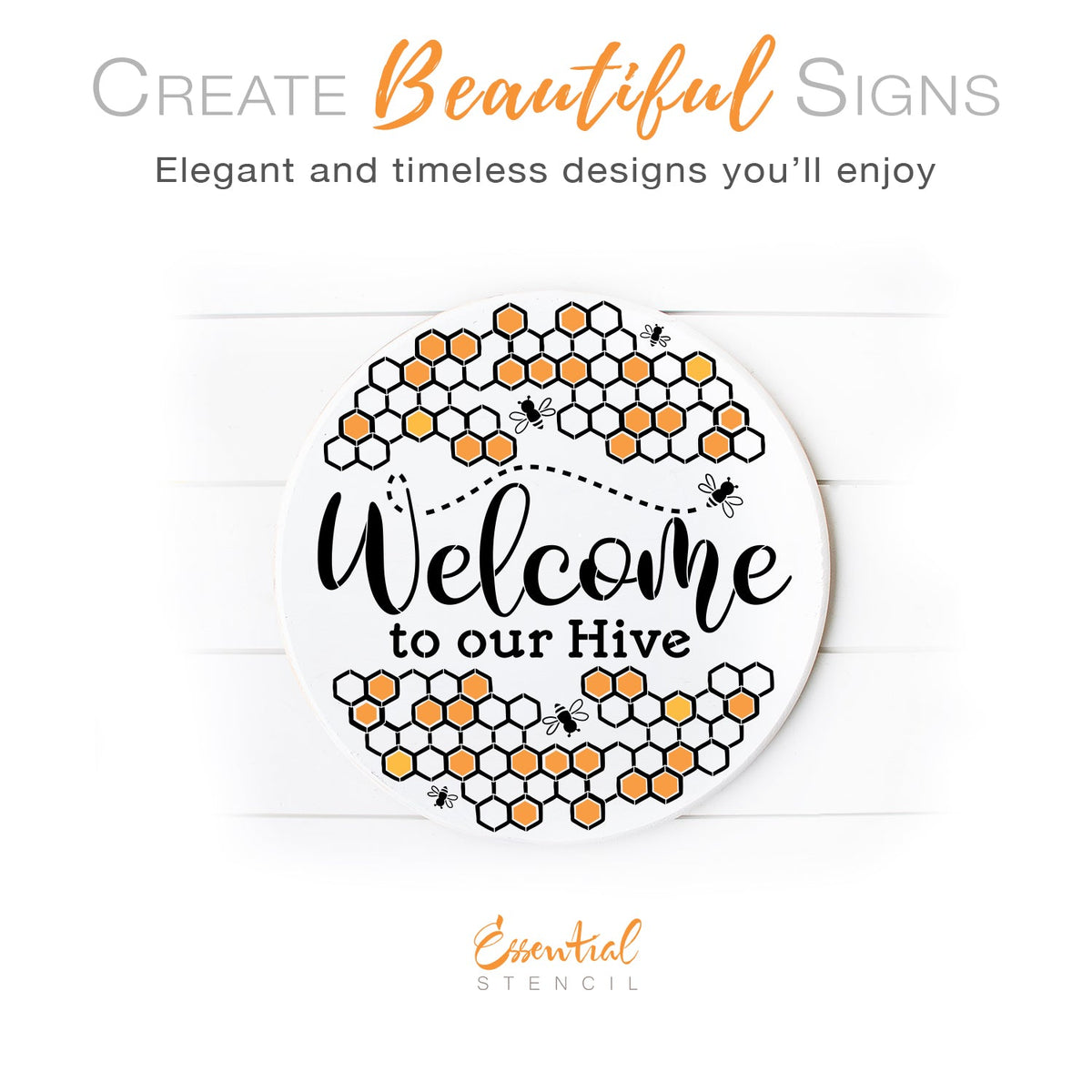 Welcome to Our Hive Sign Stencil (2 Pack)-Spring-Essential Stencil