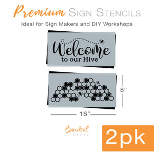 Welcome to Our Hive Sign Stencil (2 Pack)-Spring-Essential Stencil