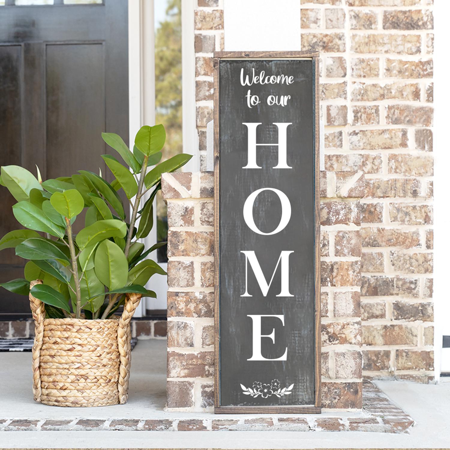 Traditional Serif Welcome Stencil by StudioR12, DIY Outdoor Farmhouse Home  Decor, Craft Vertical Wood Leaner Signs