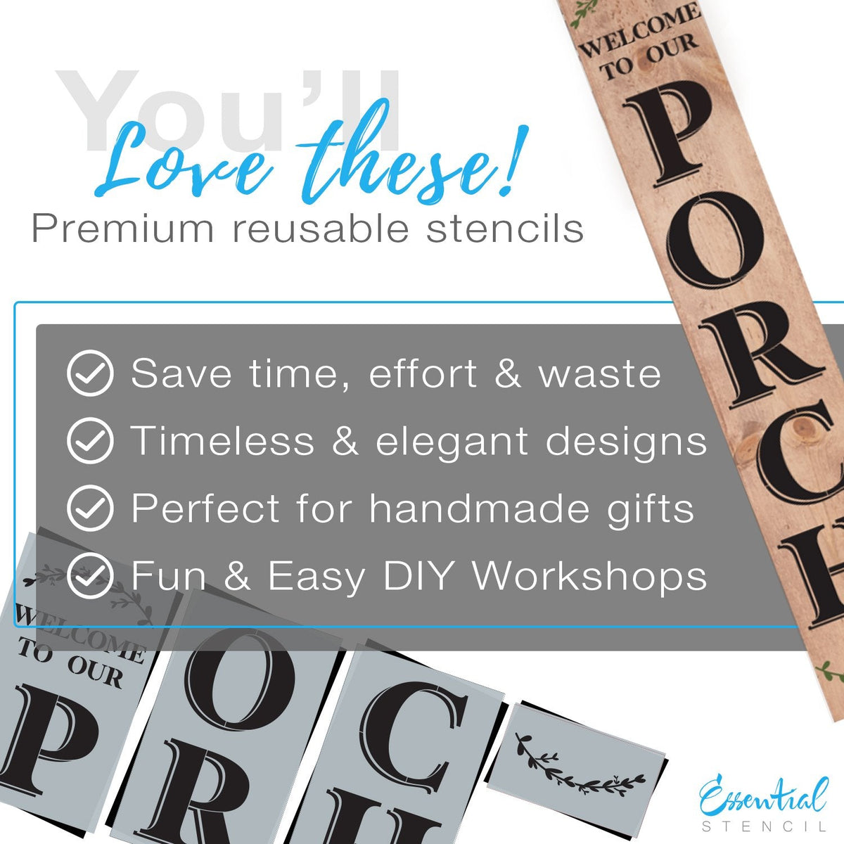 Welcome to our Porch Vertical Stencil-Porch Leaner-Essential Stencil