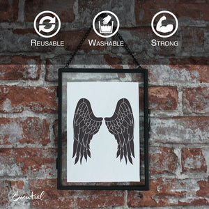 DIY reusable angel wings sign stencils, angel wings silhouette stencils, wings template