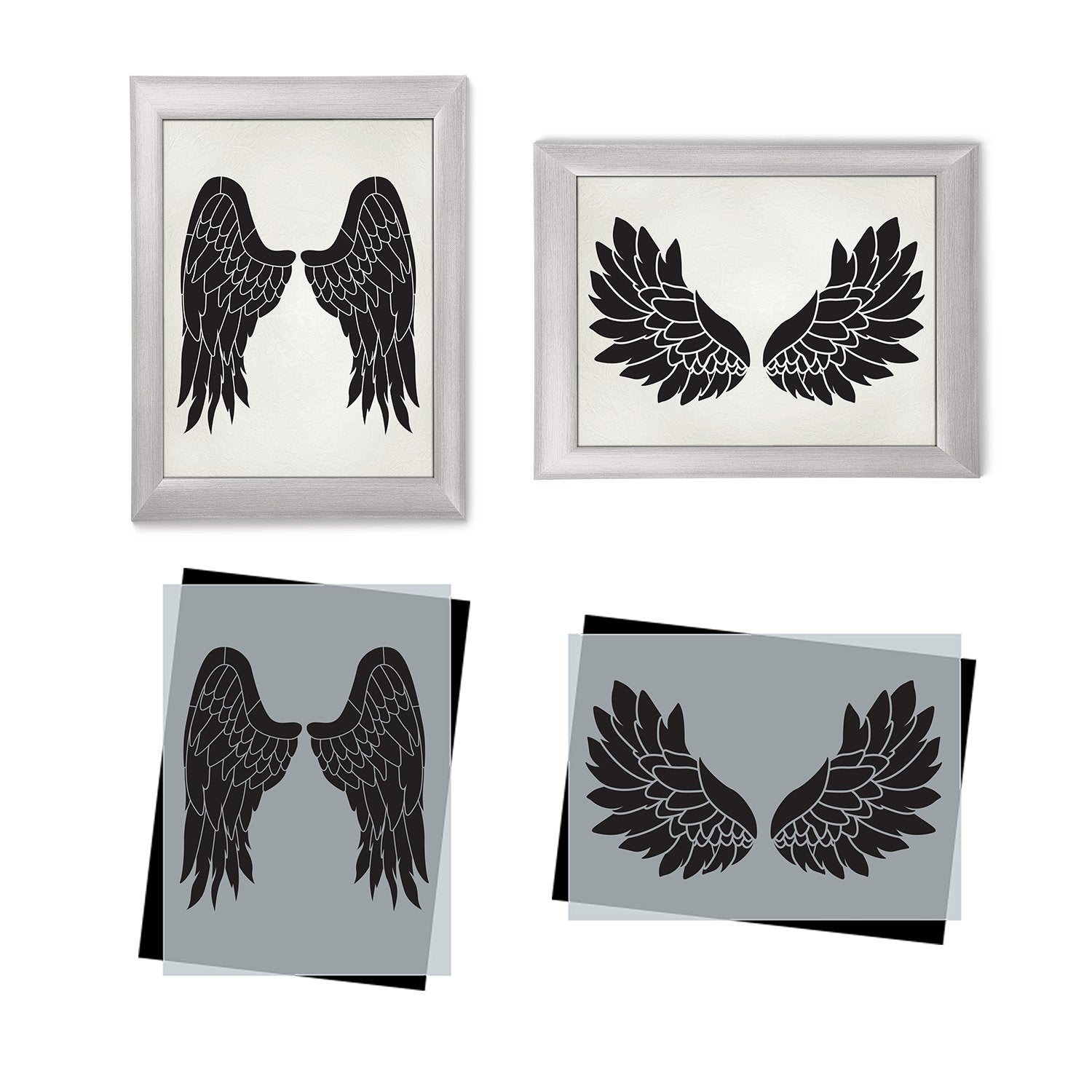 DIY reusable angel wings sign stencils, angel wings silhouette stencils, wings template